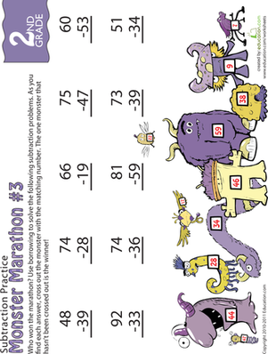 2 Digit Subtraction