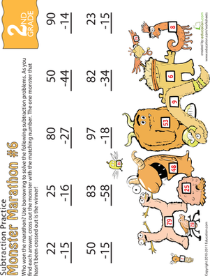 Monster Marathon: Two-Digit Subtraction #6