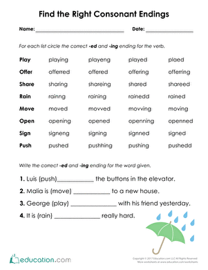 Find the Right Consonant Endings