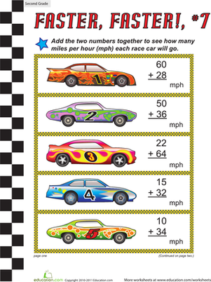 Faster, Faster: Two-Digit Addition #7