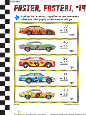 Faster, Faster: Two-Digit Addition #14