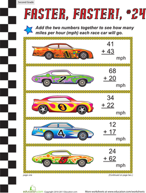 Faster, Faster: Two-Digit Addition #24