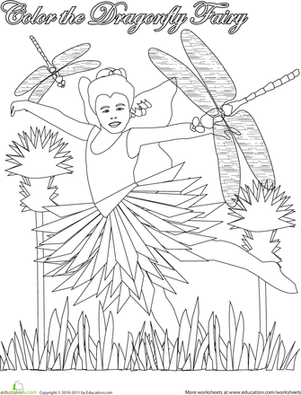 Color the Dragonfly Fairy