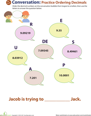 Decimal Dash: Practice Ordering Decimals #8