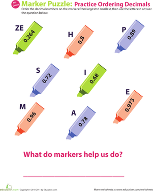 Decimal Dash: Practice Ordering Decimals #9