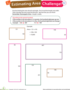 Practice Finding Area: Estimate Challenge #2