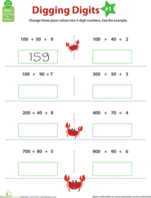 Digging Digits: Practice Place Value #1