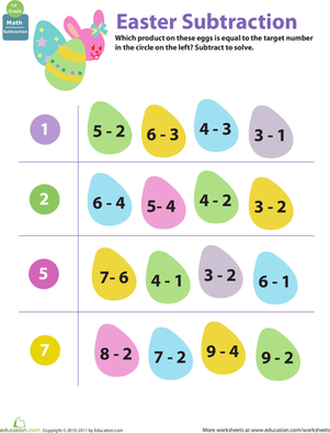 数学:复活节蛋减法