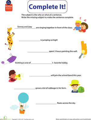 Get into Grammar: Insert Subjects