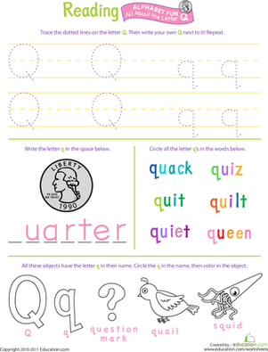 Get Ready for Reading: All About the Letter Q