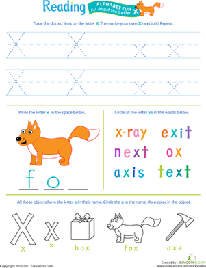 Get Ready for Reading: All About the Letter X