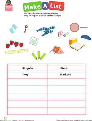Get into Grammar: Make a Singular/Plural List