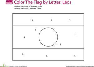 Make a Color-by-Letter Flag: Laos
