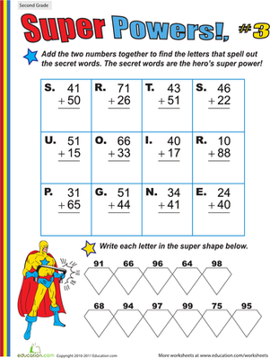 Super Powers! Two-Digit Addition #3