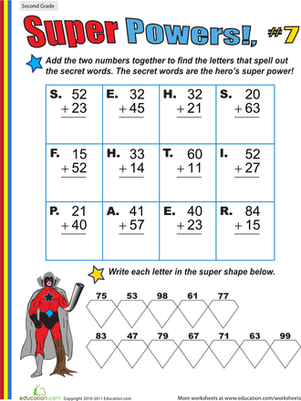 Super Powers! Two-Digit Addition #7