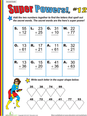 Super Powers! Two-Digit Addition #12