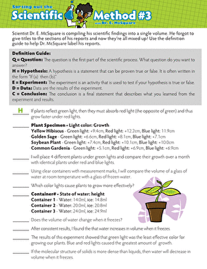 Sort Out the Scientific Method #3