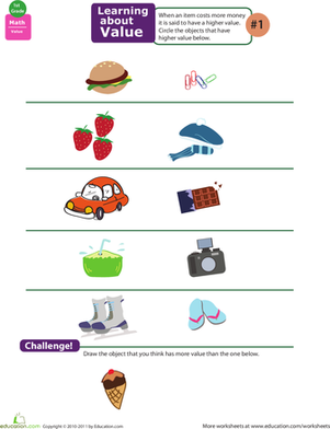 Which Costs More? Learning About Value #1