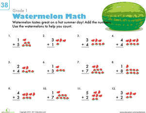 Count 'Em Up: Watermelon Addition