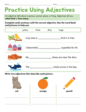 Practice Using Adjectives large image
