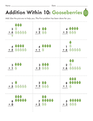 Addition Within 10: Gooseberries