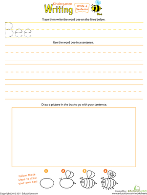 Beginning Writing: Write a "Bee" Sentence