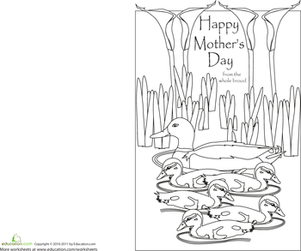 Make a Card for Mom: Mama Duck and Ducklings