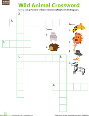 Animal Crossword Puzzle