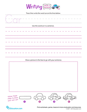 Jump Into Writing: Write a "Car" Sentence