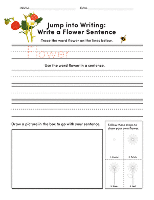 Jump Into Writing: Write a 'Flower' Sentence