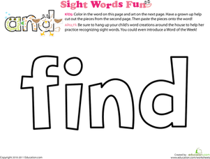 Spruce Up the Sight Word: Find