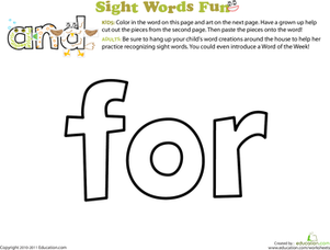 Spruce Up the Sight Word: For
