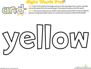 Spruce Up the Sight Word: Yellow