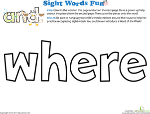 Spruce Up the Sight Word: Where