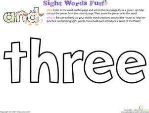 Spruce Up the Sight Word: Three