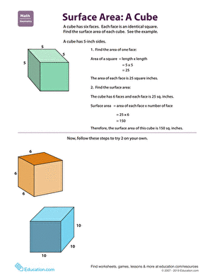Find the Surface Area: Cube