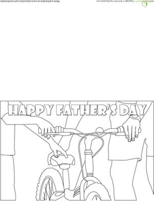 Color a Father's Day Card: Riding Bikes