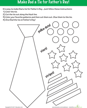 Father's Day Coloring: Make a Tie