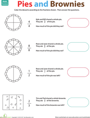 Fraction Practice: Pie and Brownies