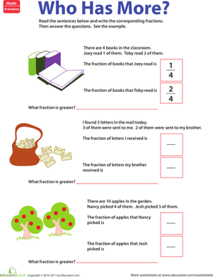 Fraction Practice: Who Has More?
