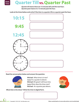 Telling Time: Quarter Till and Quarter Past