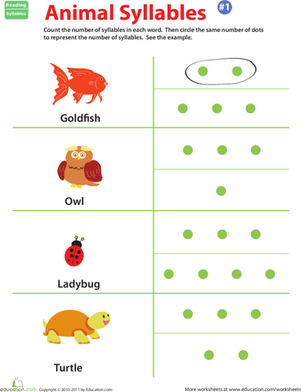 Animal Syllables: 3