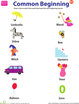 Common Beginning Sound: 5