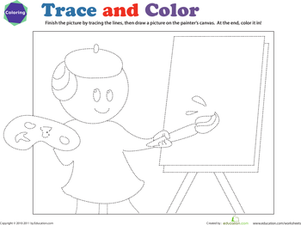 Tracing Practice: Trace the Painter