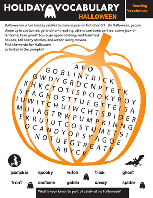 Holiday Word Search: Halloween