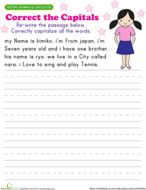 Capitalization Practice: Kimiko