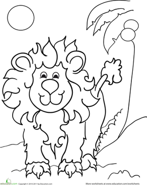 Color the Fluffy Lion