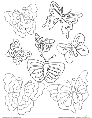 Butterflies Coloring Page