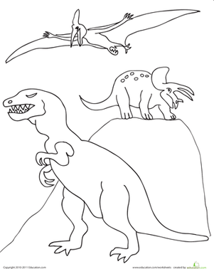 Color the Pack of Dinosaurs