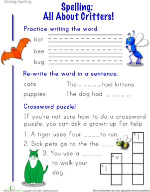 Spring into Spelling: Critters